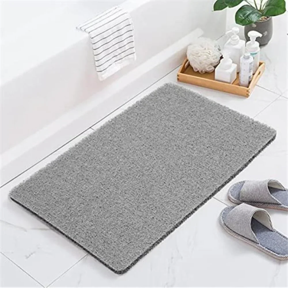 Non Slip Shower Mat Bath Mat Loofah Quick Drying Foot Scrubber Tub Bathroom Grey